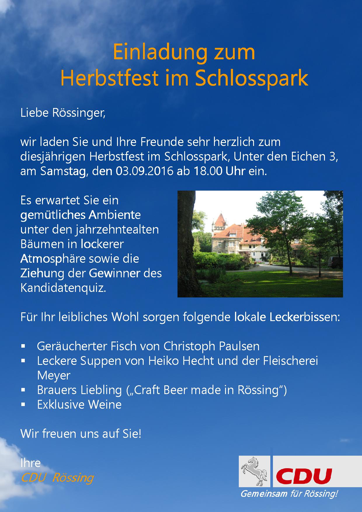 Einladung_Herbstfest im Schlosspark 2016